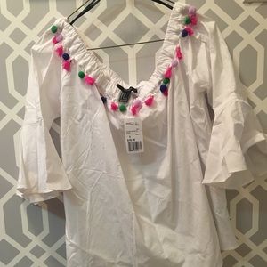 Off shoulder tassel top